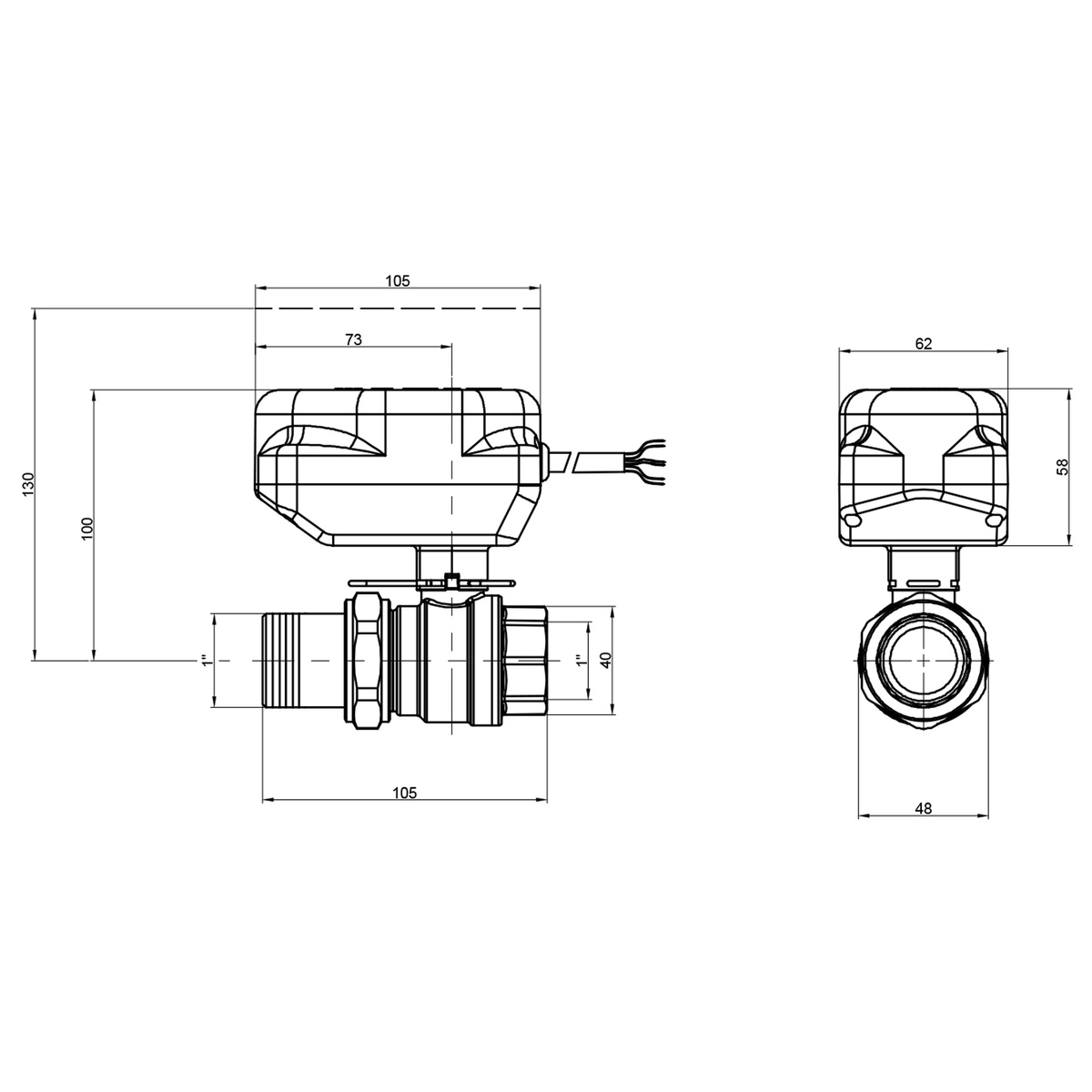 Термостатический 2-х ходовой клапан ICMA регулирующий 1" №341 82341AF0553