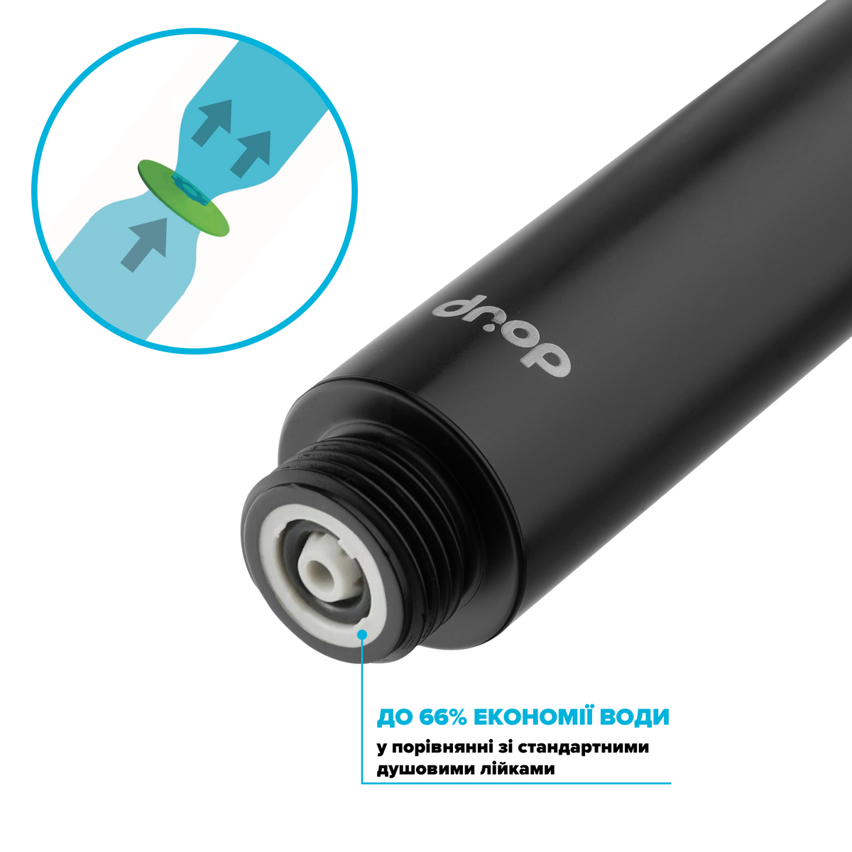 Водосберегающая лейка для душа DROP SPA1F-NANO100B NanoSPA поток на 280 форсунок расход 4-9 л/мин