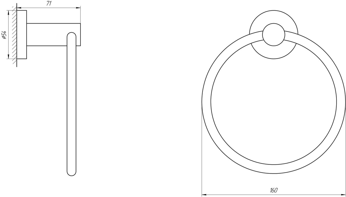 Держатель-кольцо для полотенец GLOBUS LUX SS 8407 160мм округлый из нержавеющей стали сатин 000018154