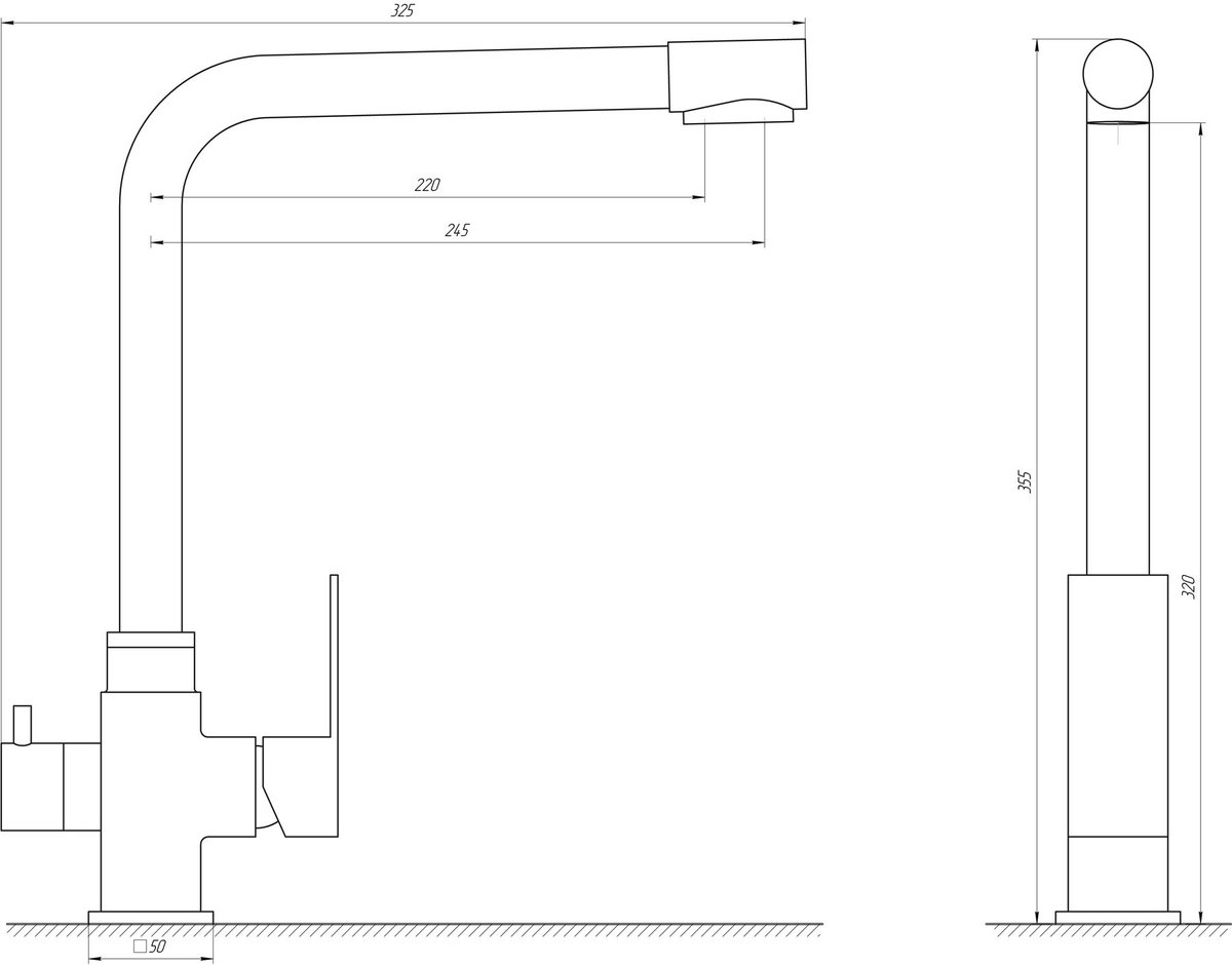 Змішувач на кухню із краном для фільтрованої водою MIXMIRA MS-0110-BB чорний нержавіюча сталь 000019176