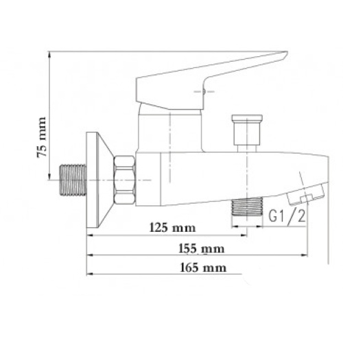 Змішувач для ванної одноважільний із коротким виливом GLOBUS LUX SICILIA SBQ-102 хром латунь 000016088