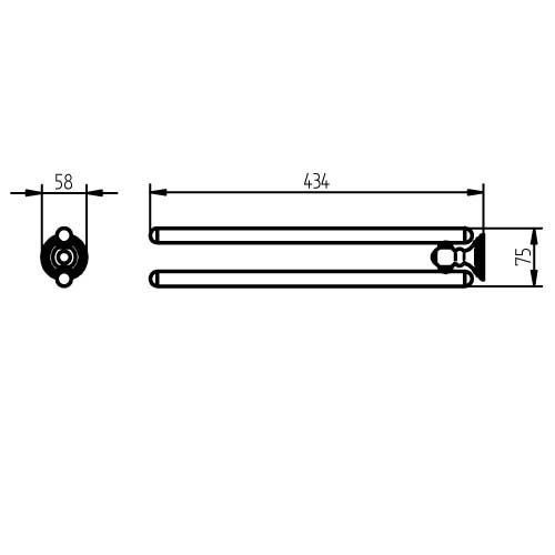 Вішалка для рушників із ріжками подвійний HACEKA Allure хром металл 1126178