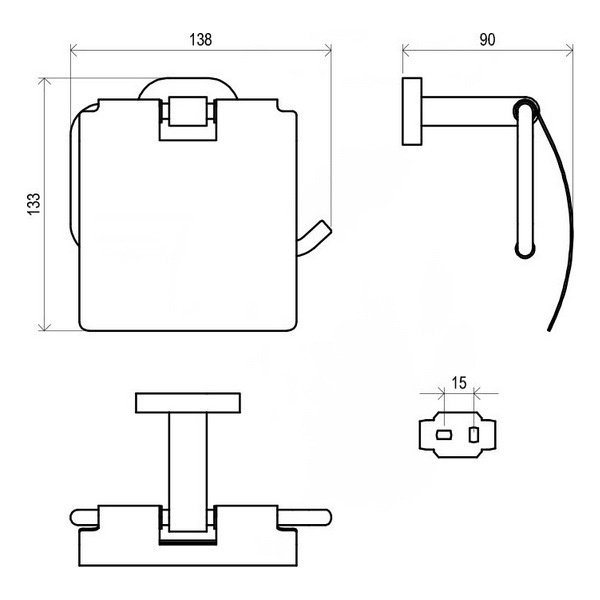Тримач для туалетного паперу із кришкою RAVAK округлий металевий хром X07P191