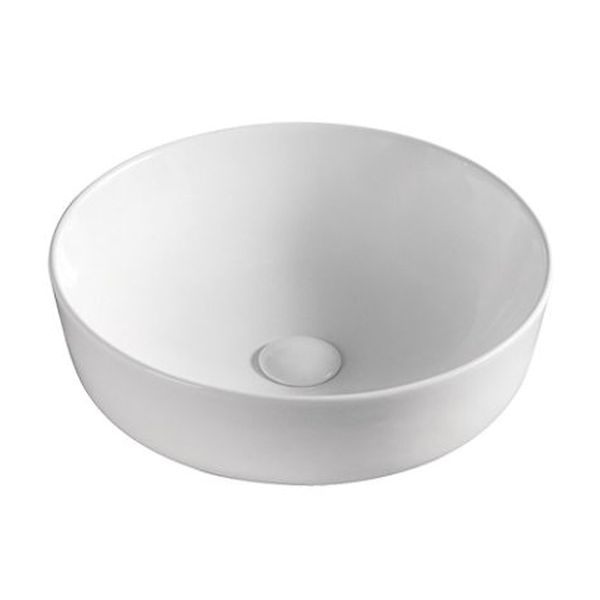 Раковина накладна на стільницю для ванної 415мм x 415мм VOLLE Volle білий кругла 13-01-040
