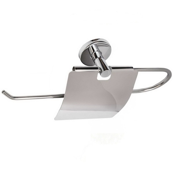 Держатель для туалетной бумаги с крышкой PLATINUM А15110 PLS-A24332 округлый металлический хром