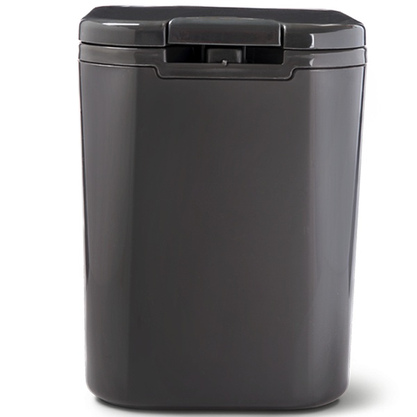 Ведро для мусора на 2л прямоугольное MVM с крышкой 180x132x132мм пластиковое черное BIN-06 2L ANTHRACITE