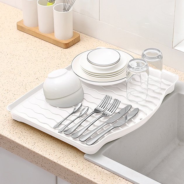 Сушилка для посуды MVM 455x358x35мм пластиковая белая DR-01 WHITE