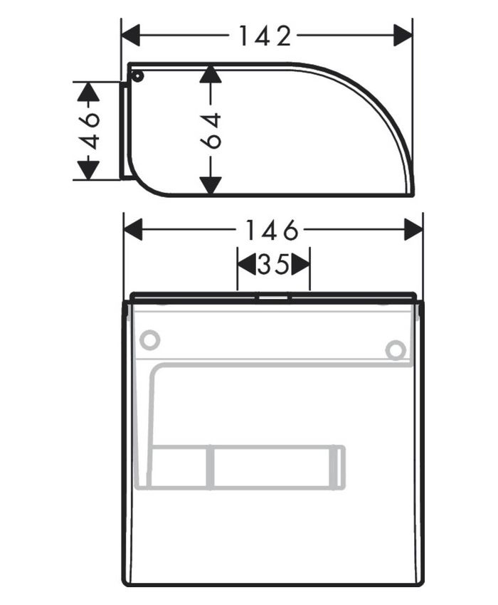 Держатель для туалетной бумаги с крышкой HANSGROHE AXOR Universal Circular округлый металлический черный 42858670