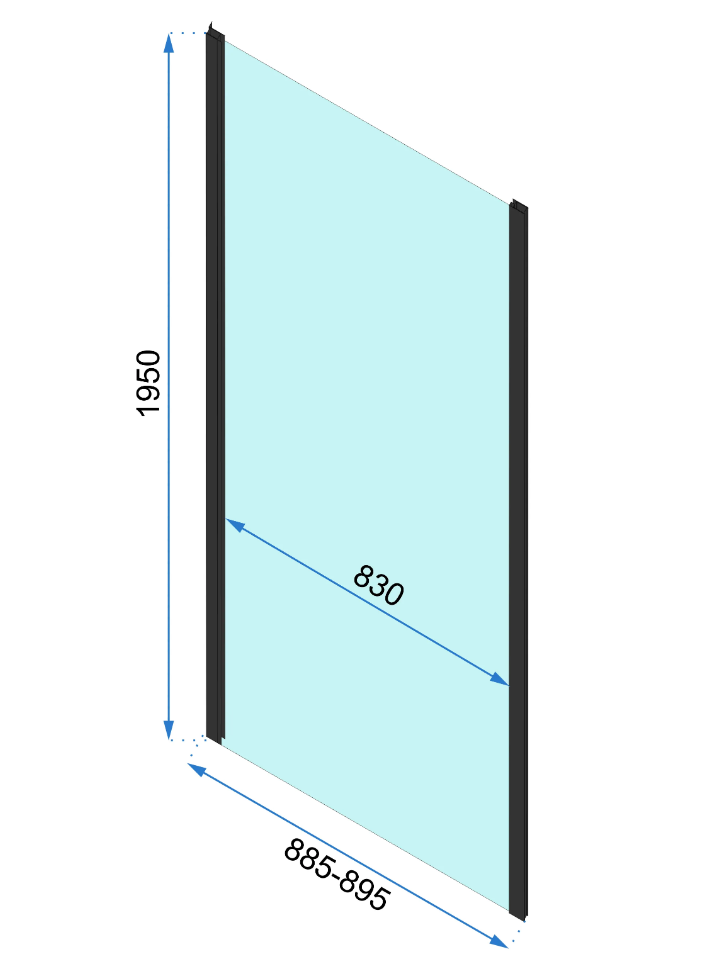 Кабина для душа прямоугольная угловая без поддона REA RAPID FOLD 90x80x195см прозрачное стекло 6мм профиль черный REA-K6422 + REA-K6418