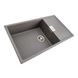 Мийка для кухні гранітна прямокутна PLATINUM 8650 DIAMOND 860x500x190мм із сифоном сіра PLS-A39172 2 з 7