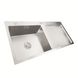 Мийка для кухні із нержавіючої сталі прямокутна PLATINUM Handmade L 1000x500x210мм глянцева 1.2мм із сифоном PLS-A36085 3 з 6