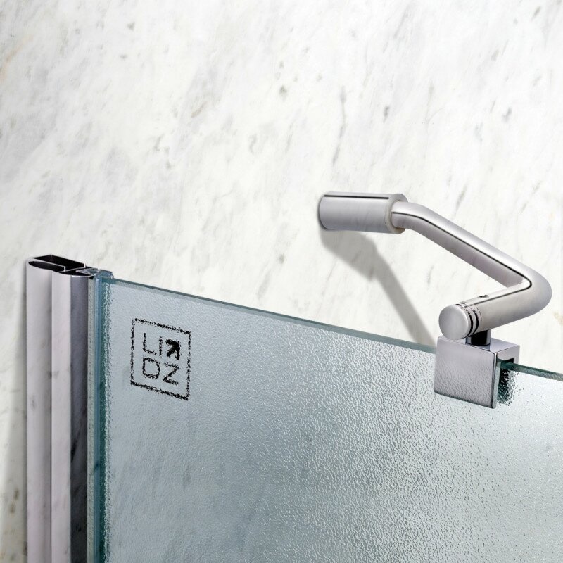 Ширма стеклянная для ванной левая двухсекционная распашная 140см x 120см LIDZ Brama стекло матовое 6мм профиль хром LBSS120140LCRMFR