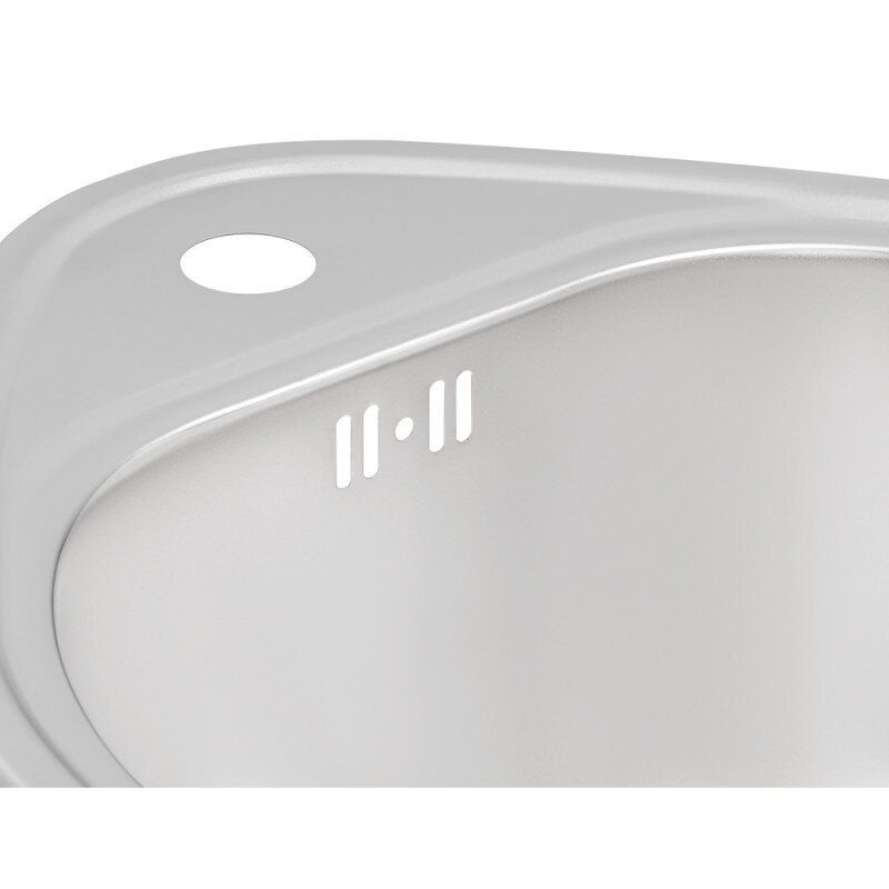 Кухонная мойка нержавейка круглая Q-TAP 500мм x 440мм матовая 0.8мм с сифоном QT4450SAT08