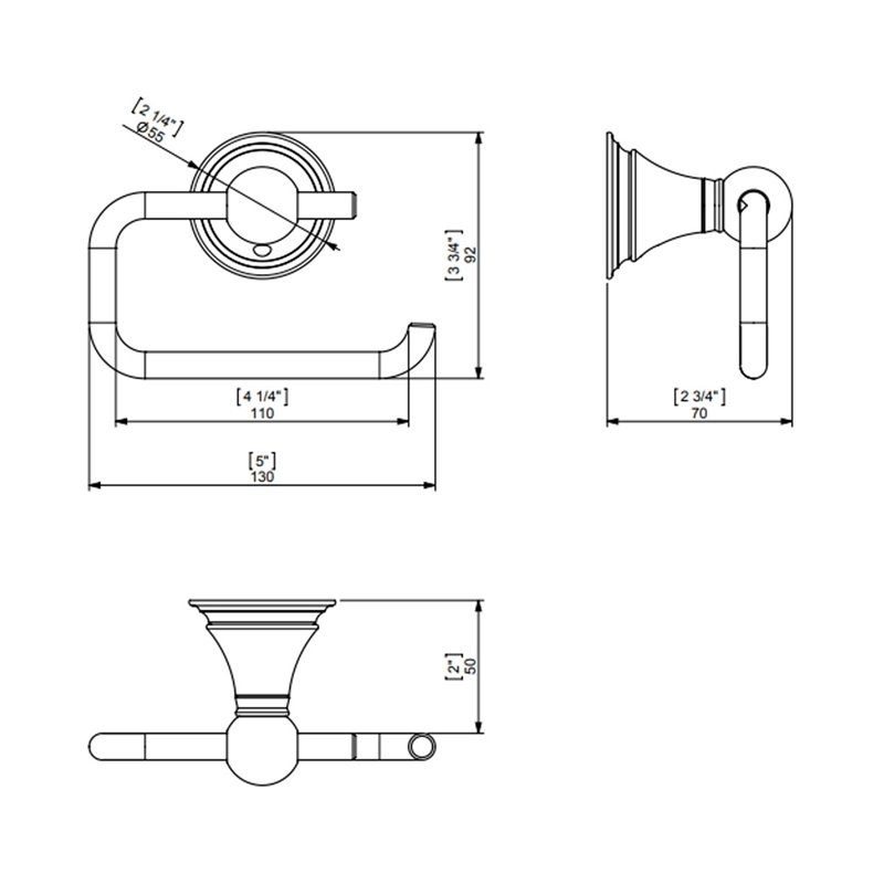 Тримач для туалетного паперу SONIA Genoa 121632 округлий металевий хром