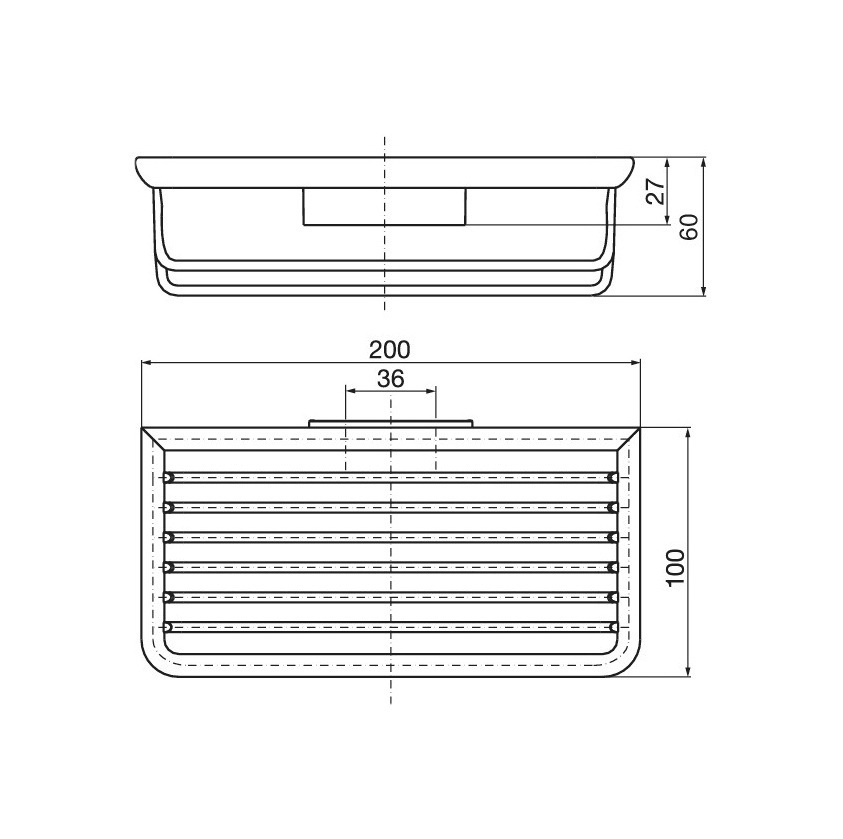 Полочка настенная металлическая для ванной EMCO System2 хром прямая 3545 001 04