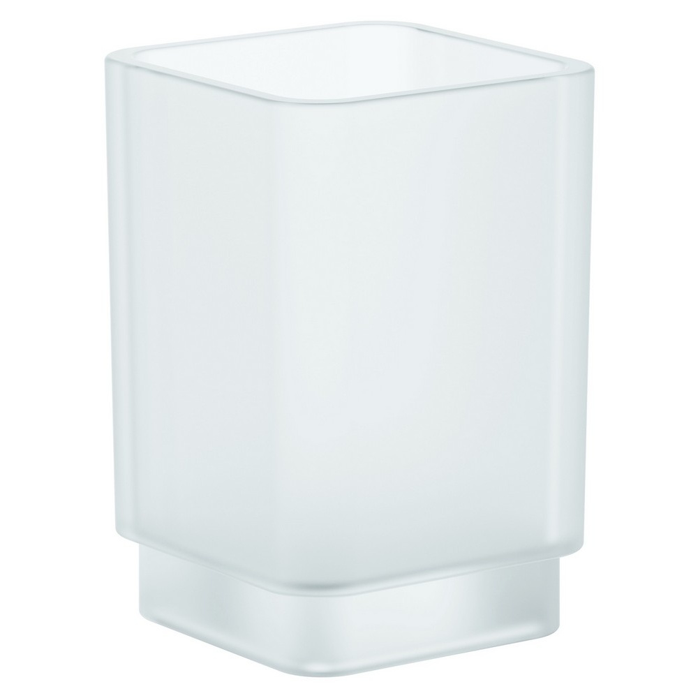 Стакан для зубных щеток настольный GROHE Selection Cube 40783000 73мм прямоугольный стеклянный белый