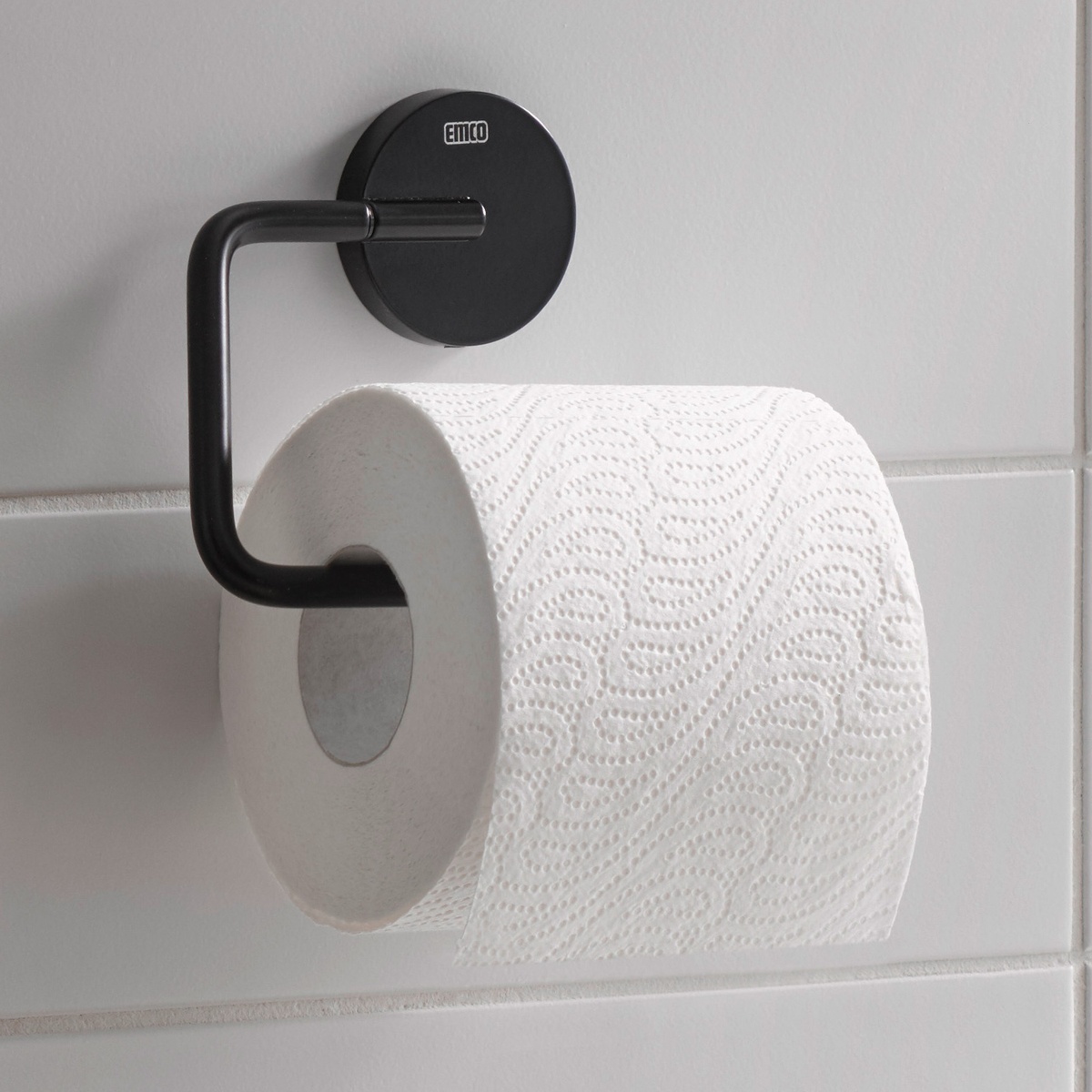 Тримач для туалетного паперу EMCO Round округлий металевий чорний 430013300
