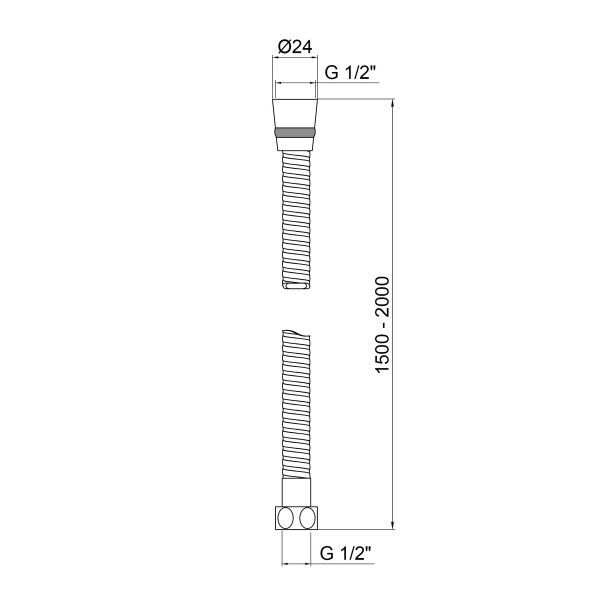 Шланг для душу LIDZ 1500мм із нержавіючої сталі хром LIDZCRM5013150 00
