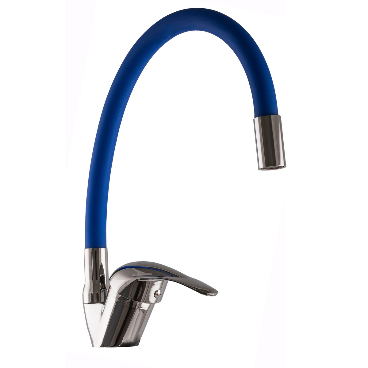 Cмеситель на кухню однорукояточный с гибким шлангом ECOMIX E-GEZ-203SLR-BLUE синий силумин 000014929