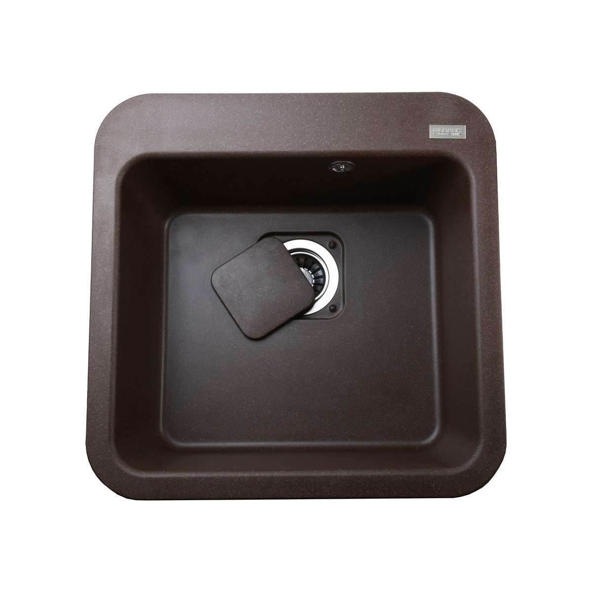 Мойка для кухни гранитная квадратная GLOBUS LUX BARBORA А0006 510x510x190мм без сифона коричневая 000009833