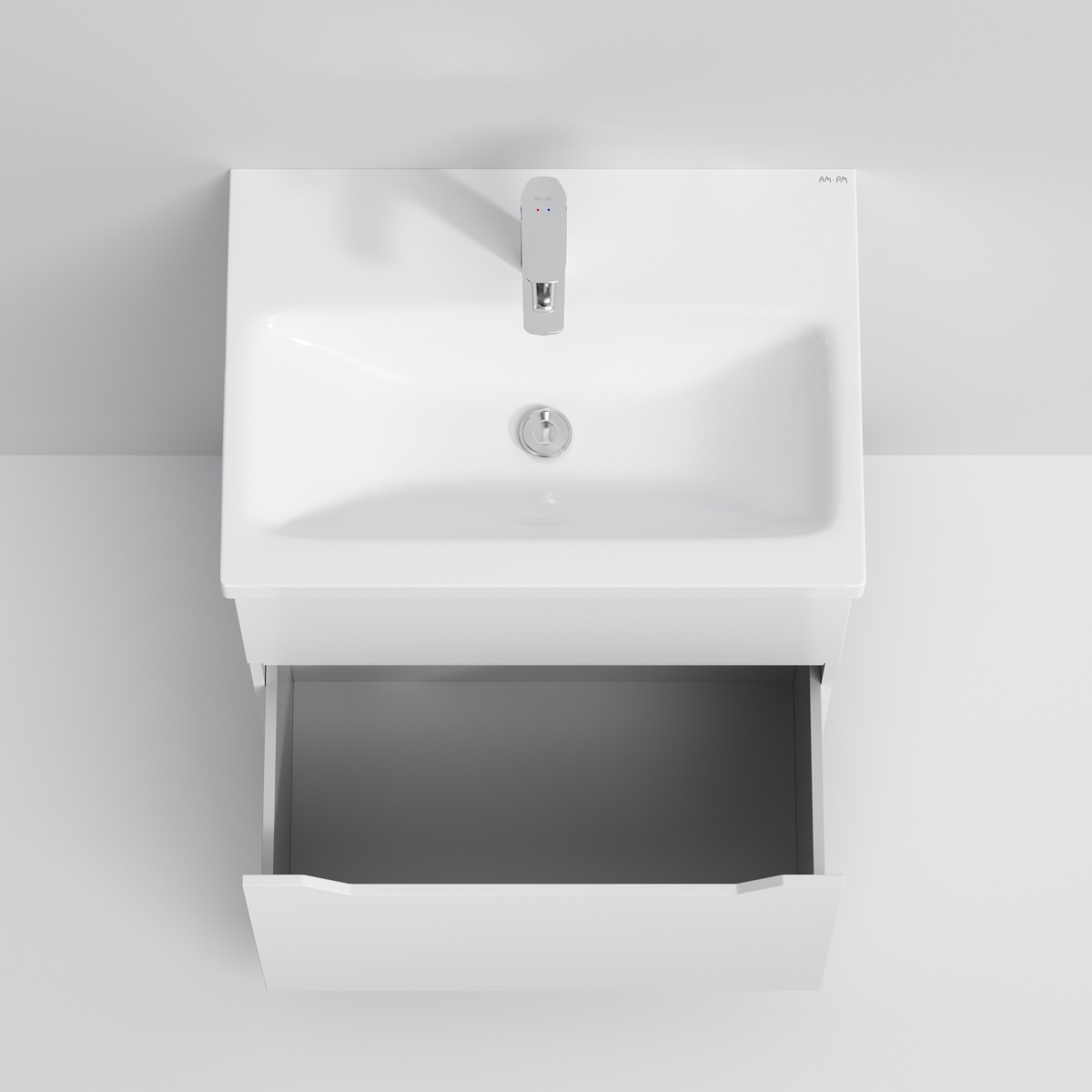 Тумбочка із умивальником для ванної AM.PM GEM S 61x81x42см на підлогу білий M91-FSX0602-WC0602WG38