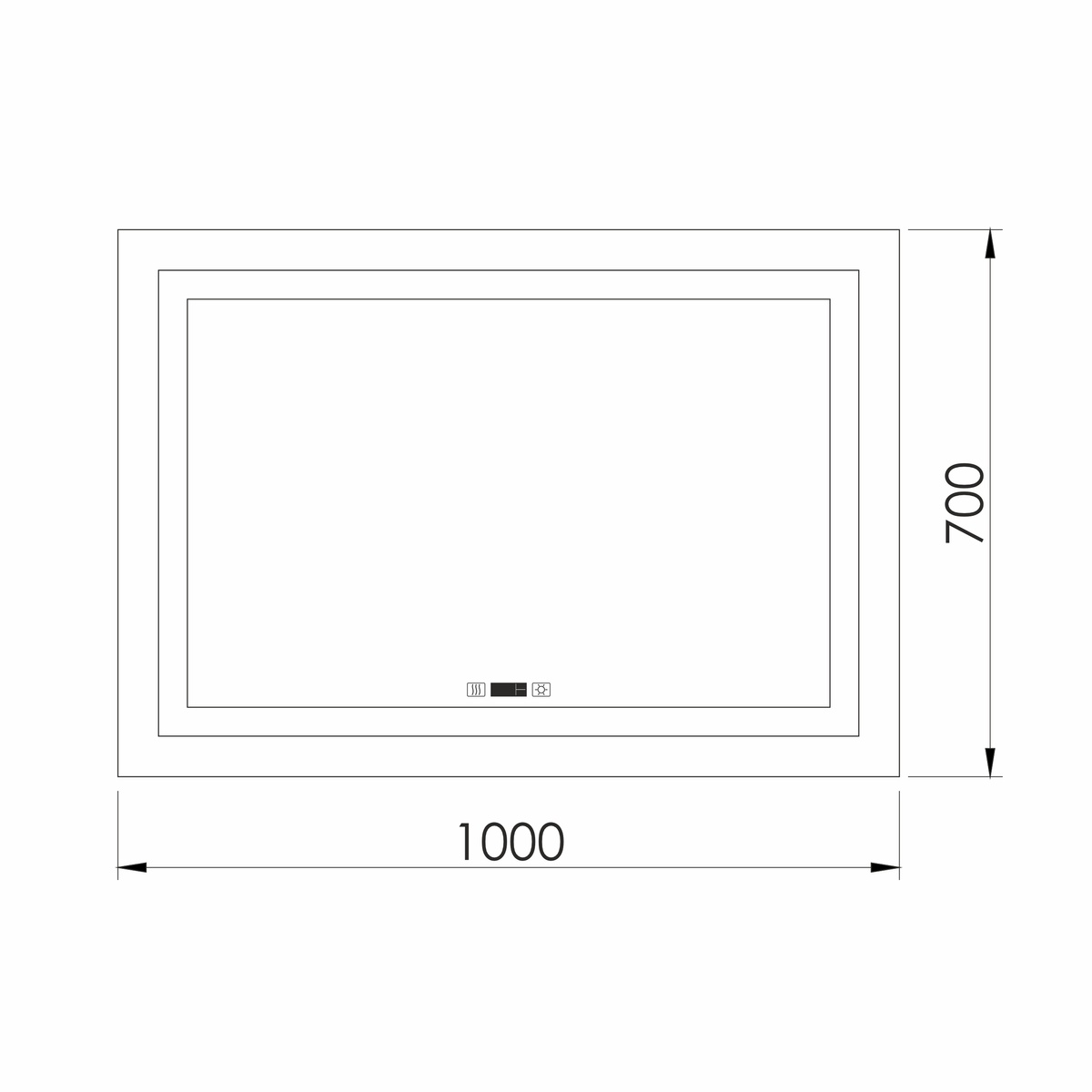 Зеркало в ванную IMPRESE KARLOV 70x100см c подсветкой антизапотевание прямоугольное m08607600ME