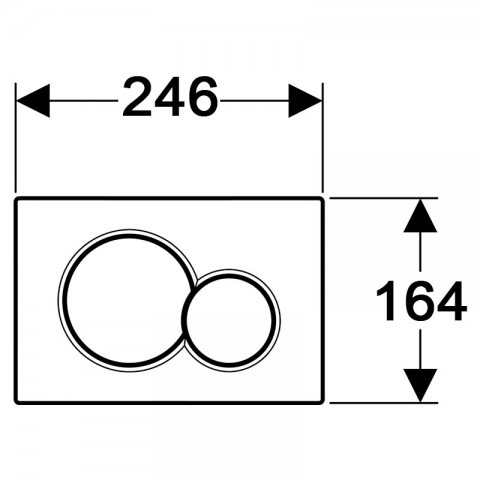 Кнопка для инсталляции GEBERIT Sigma 20 горизонтальная двойная 246x164мм хром 241.778.KH.1