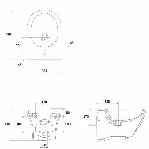 Біде підвісне CERSANIT Larga біле K120-006