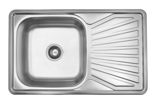 Мойка для кухни из нержавеющей стали прямоугольная KRONER KRP 780x480x180мм матовая 0.8мм с сифоном CV022789