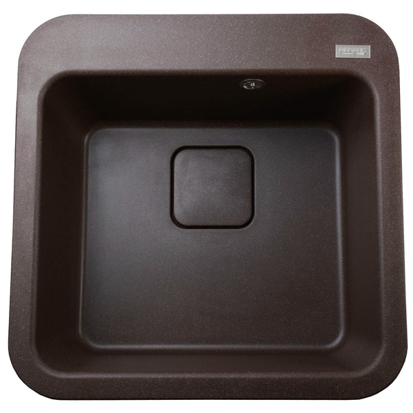 Мийка для кухні гранітна квадратна GLOBUS LUX BARBORA А0006 510x510x190мм без сифону коричнева 000009833