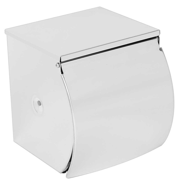 Держатель для туалетной бумаги с крышкой с полкой PLATINUM K12 прямоугольный из нержавеющей стали хром PLS-A32775