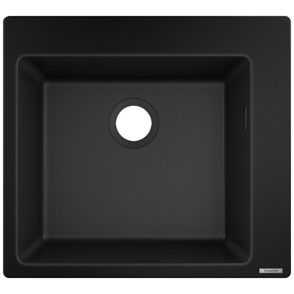 Мойка для кухни гранитная прямоугольная HANSGROHE S510-F450 560x510x205мм без сифона черная 43312170