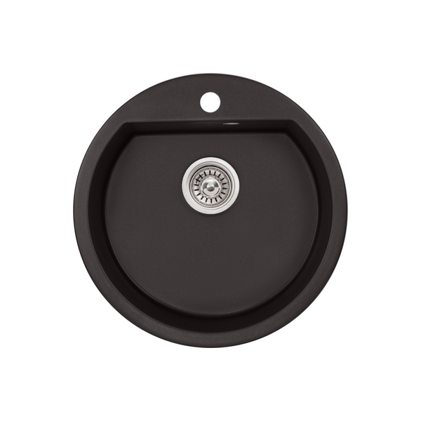 Мийка на кухню композитна кругла Q-TAP CS 505мм x 505мм коричневий із сифоном QTD510COF551