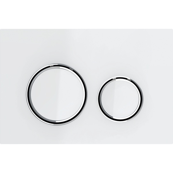 Кнопка зливу для інсталяції GEBERIT SIGMA21 скляна подвійна глянцева біла 115.884.SI.1