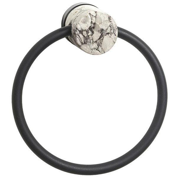 Держатель-кольцо для полотенец AQUANOVA Nero 170мм округлый из камня серый NERTLR-195