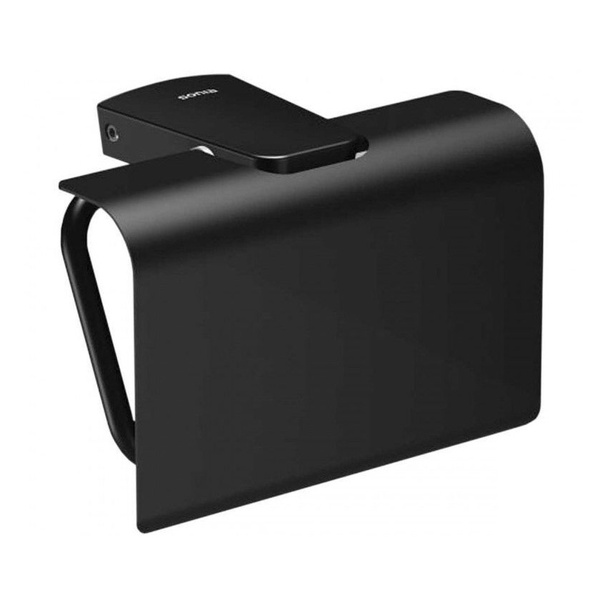 Держатель для туалетной бумаги с крышкой SONIA S6 166473 прямоугольный металлический черный