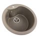 Мийка для кухні гранітна кругла PLATINUM 480 TURAS 480x480x220мм без сифону бежева PLS-A39605 3 з 7