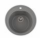Мийка для кухні гранітна кругла PLATINUM 510 LUNA 510x510x190мм без сифону сіра PLS-A25062 1 з 5