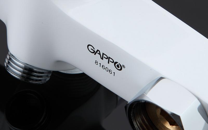 Змішувач для ванної одноважільний із довгим виливом GAPPO білий латунь G2248