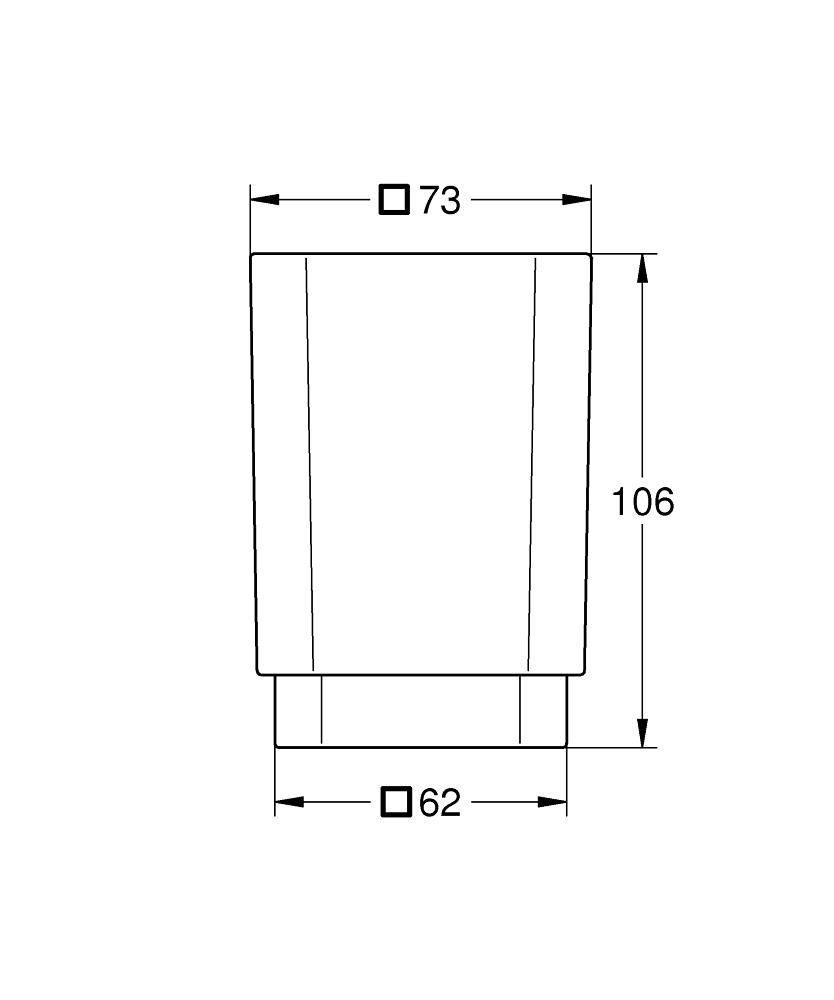 Стакан для зубних щіток настільний GROHE Selection Cube 40783000 73мм прямокутний скляний білий