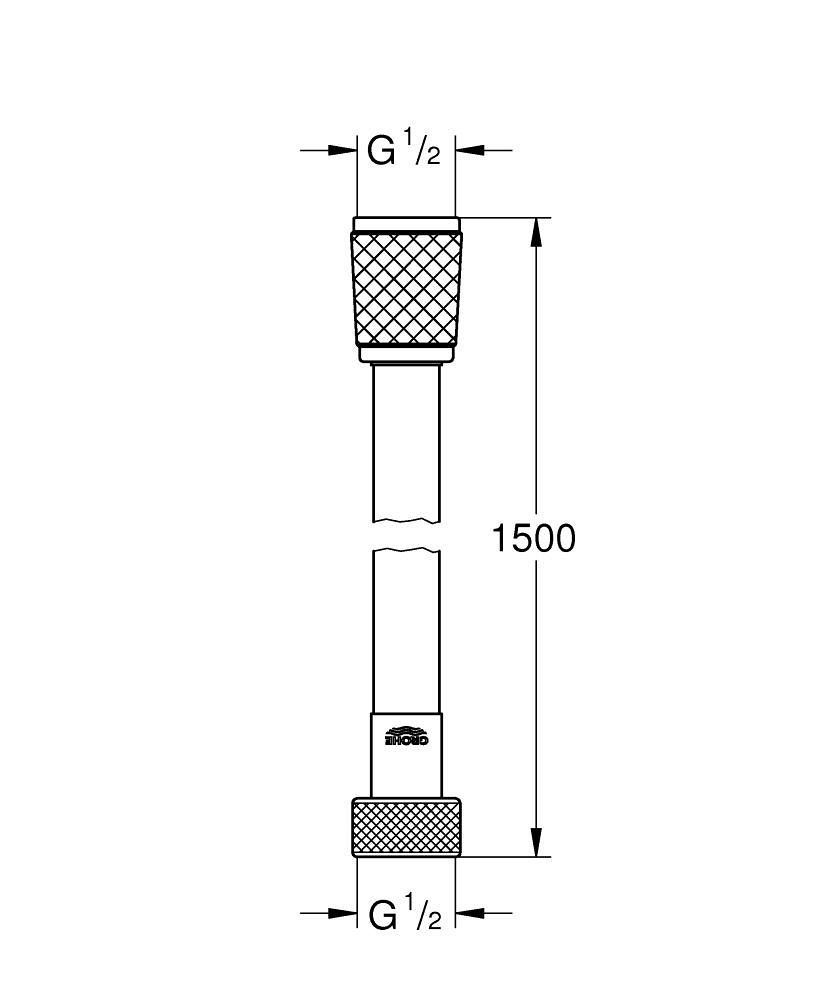 Шланг для душа GROHE Rotaflex 1500мм силиконовый хром 28409002