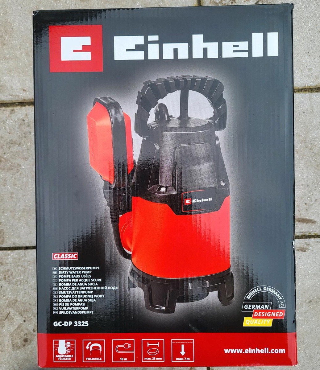 Насос погружной дренажный EINHELL центробежный GC-DP 3325 330Вт Hmax 6м 9.5м³/ч для грязной воды 4181530