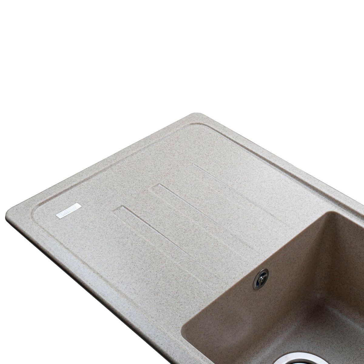 Кухонна мийка керамічна прямокутна GLOBUS LUX LUGANO 435мм x 780мм бежевий без сифону 000021421