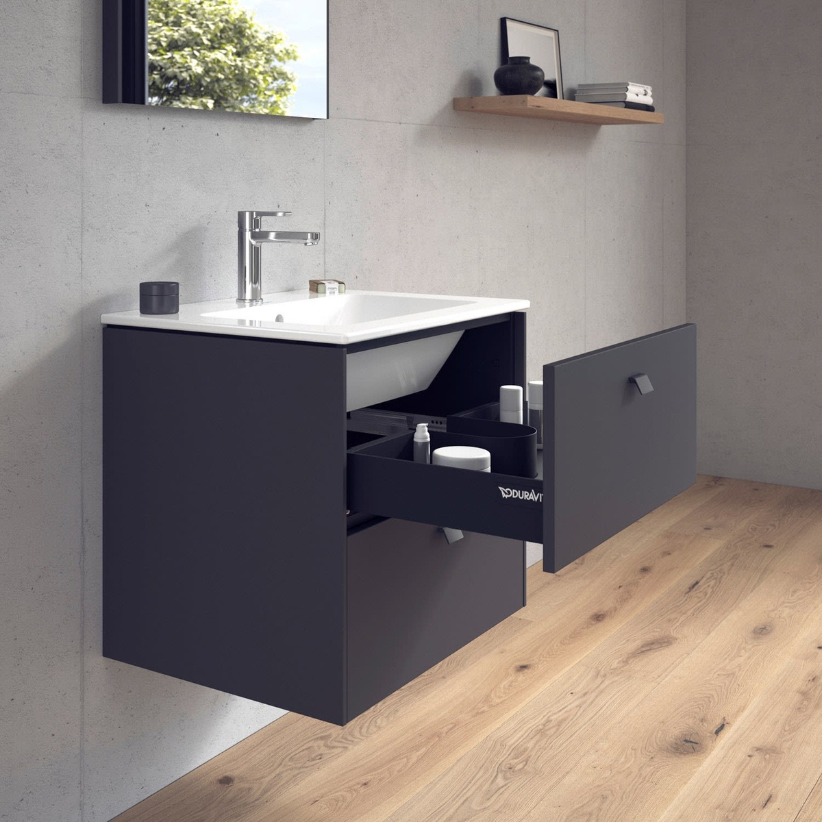 Тумба під умивальник DURAVIT Brioso 62x55.3x47.9см підвісна сіра BR410104949