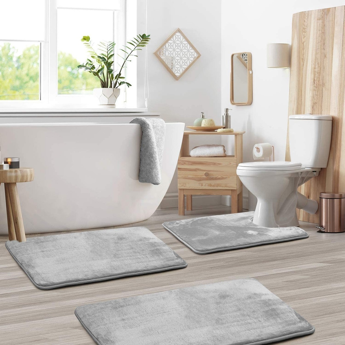 Набор ковриков для ванной AQUARIUS AQ-U1635489929 800x500мм серый