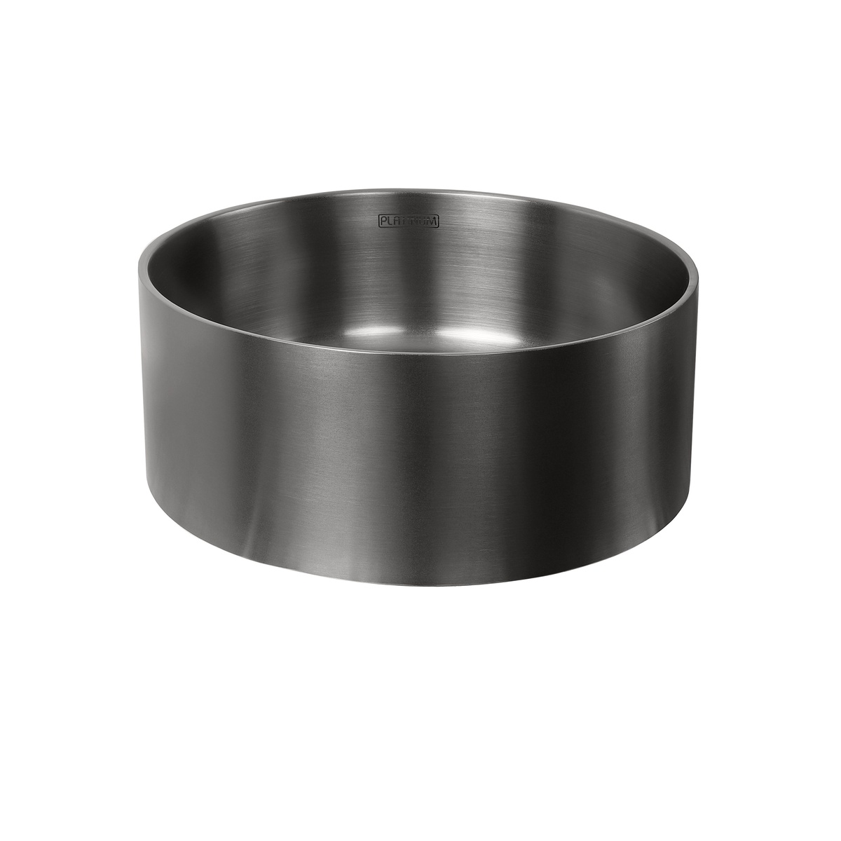 Мийка для кухні із нержавіючої сталі кругла накладна PLATINUM Handmade PVD 380x380x130мм матова 1мм чорна без сифону PLS-A32526