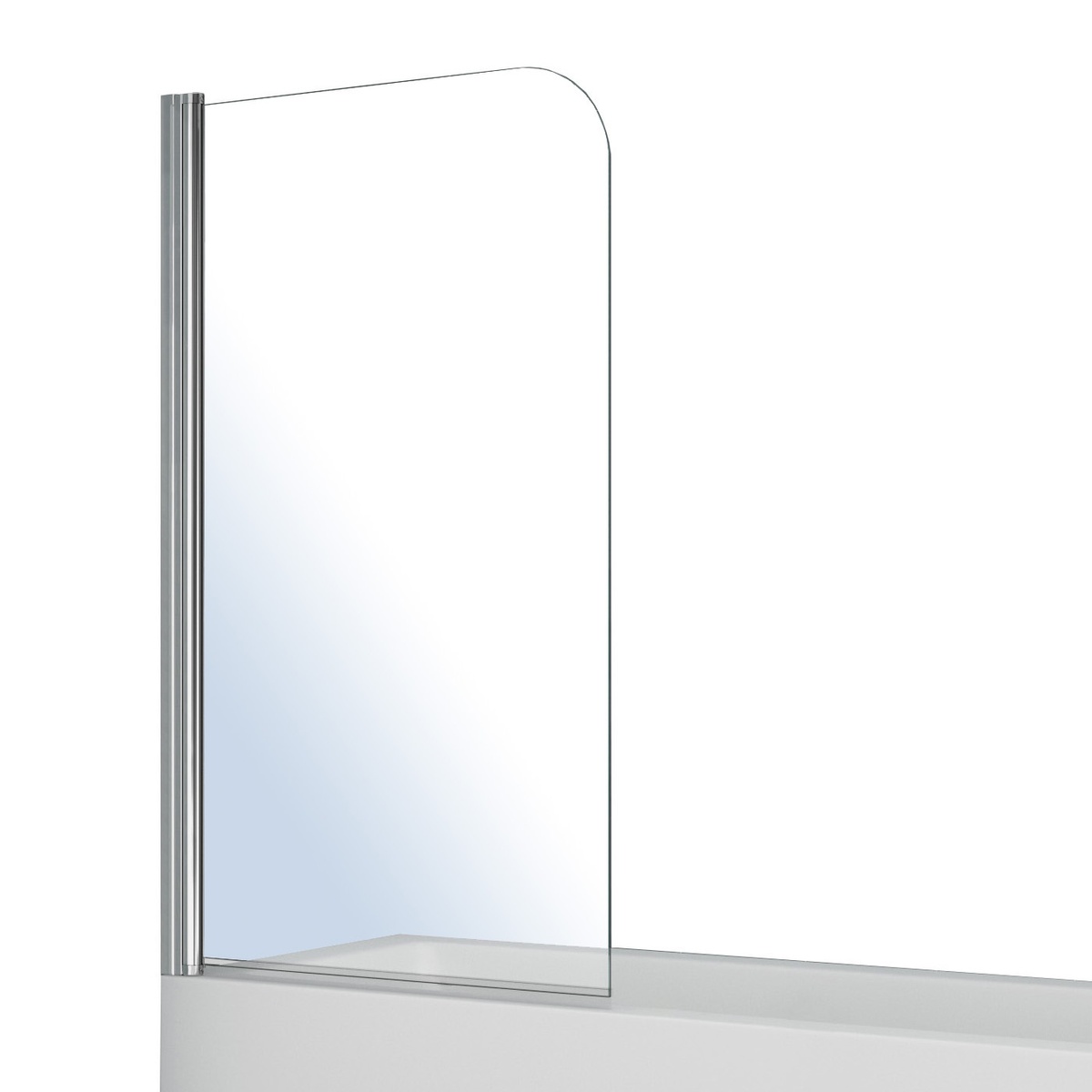 Шторка стеклянная для ванной оборачиваемая распашная 140см x 80см VOLLE стекло прозрачное 5мм профиль хром 10-11-100