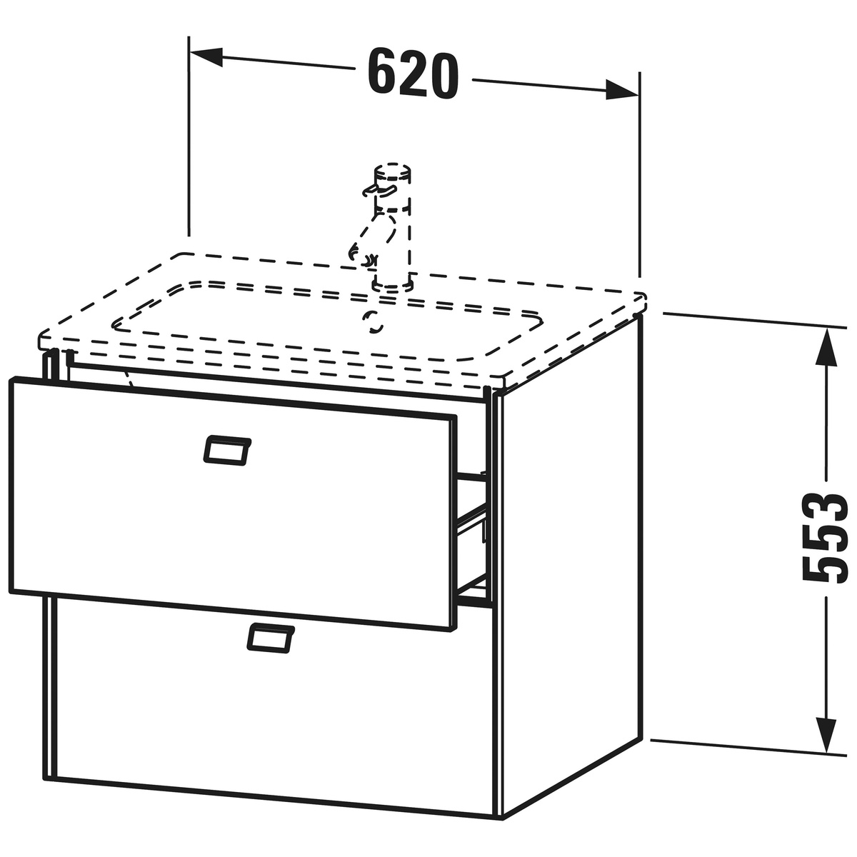 Тумба під умивальник DURAVIT Brioso 62x55.3x47.9см підвісна сіра BR410104949