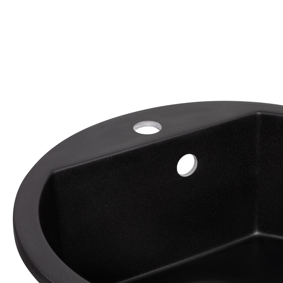 Мийка на кухню композитна кругла Q-TAP CS 505мм x 505мм чорний із сифоном QTD510BLA404