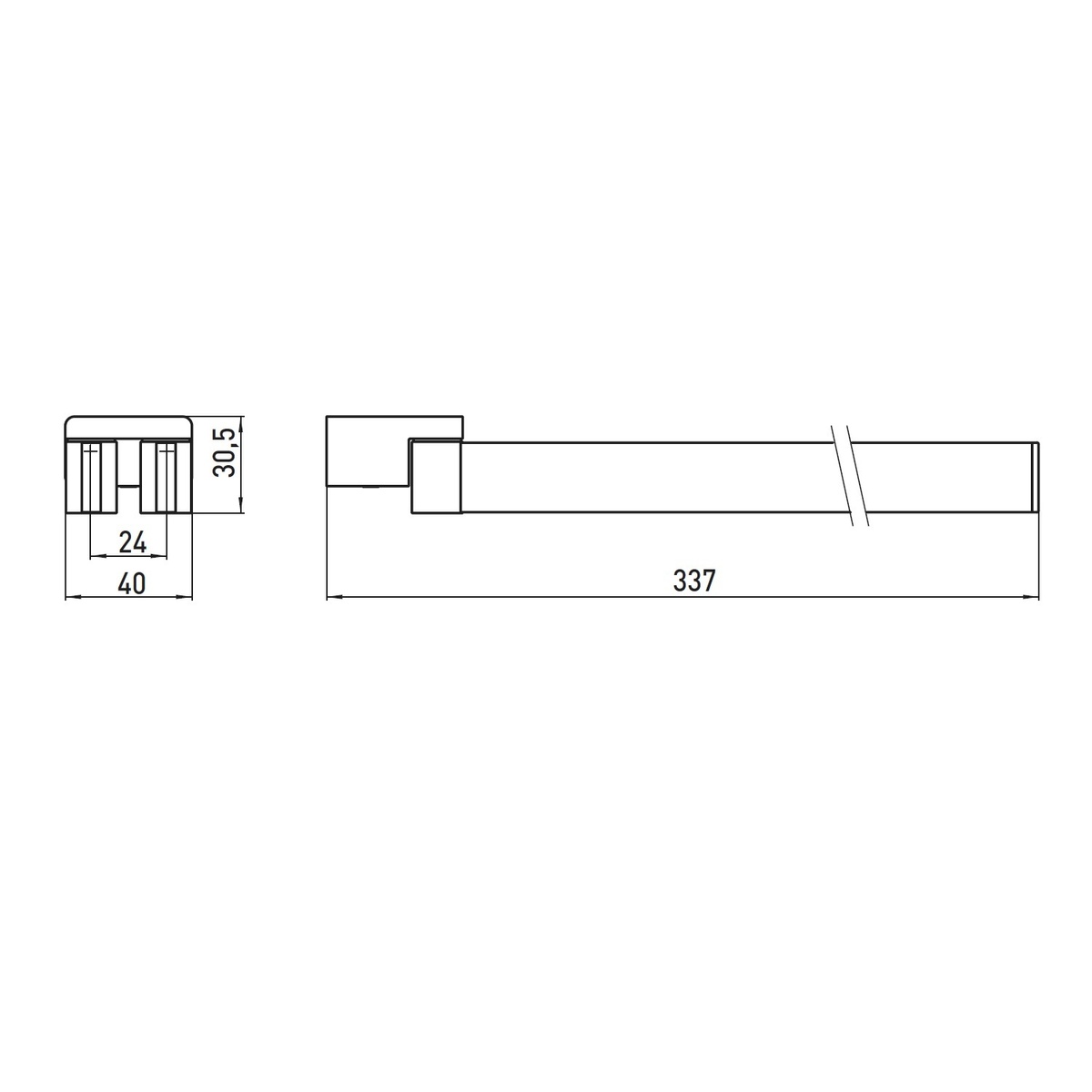 Тримач для рушників поворотний EMCO Loft 40мм подвійний прямокутний металевий чорний 055013331